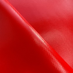 Ткань ПВХ 600 гр/м2 плотная, Красный (Ширина 150см), на отрез  в Новочеркасске