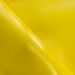 Ткань ПВХ 600 гр/м2 плотная, Жёлтый (Ширина 150см), на отрез  в Новочеркасске