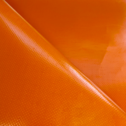 Ткань ПВХ 450 гр/м2, Оранжевый (Ширина 160см), на отрез  в Новочеркасске