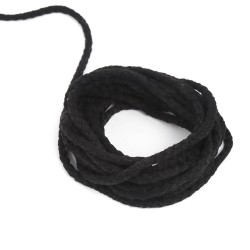 Шнур для одежды тип 2, цвет Чёрный (плетено-вязаный/полиэфир)  в Новочеркасске